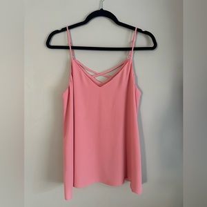 Pink Criss Cross Cami Top Size 12